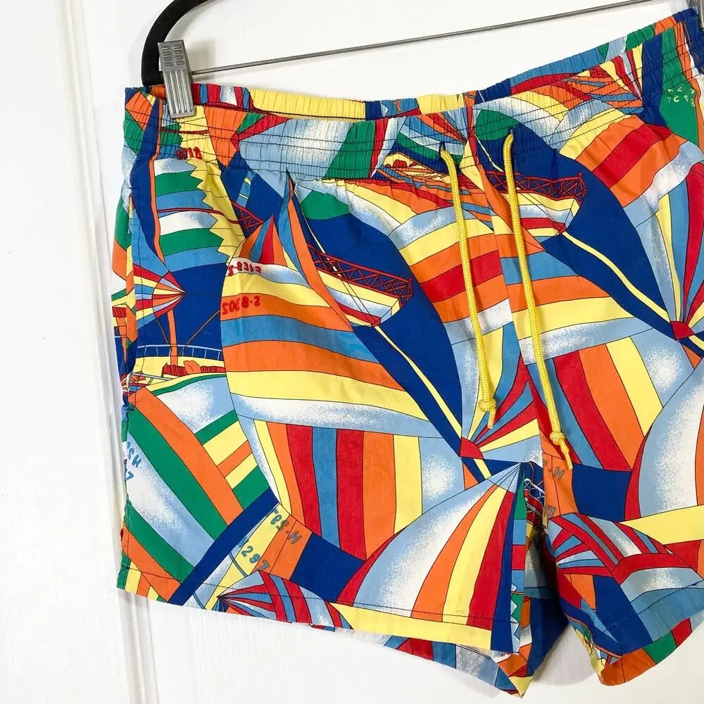 GOTTEX Shorts L 3.5”Ins Swim Air-Balloon Abstract Multi Colorful Pocket Lined